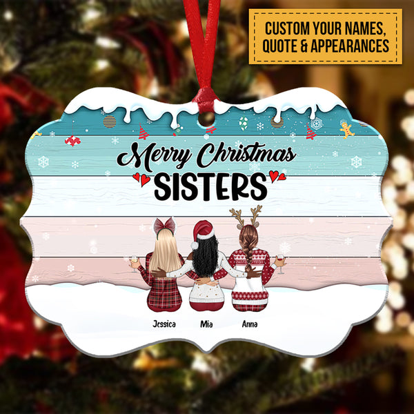 Personalized Christmas Ornament Xmas Gift For Sister Besties Home Decoration