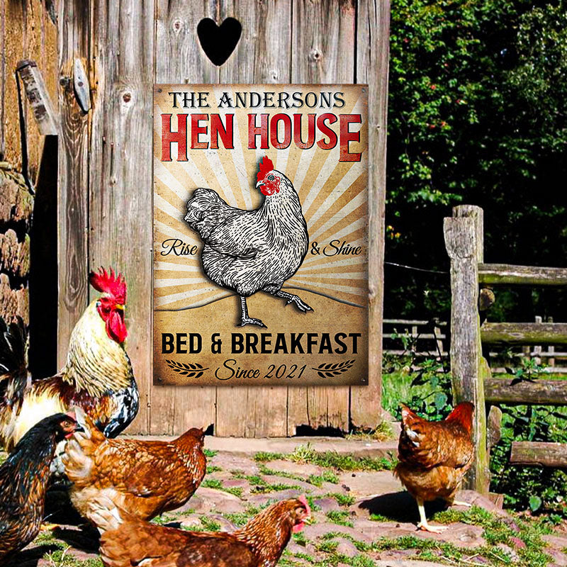 Chicken Hen House Custom Classic Metal Signs, Chicken Decor, Farmhouse Decor-Metal Sign-Thesunnyzone