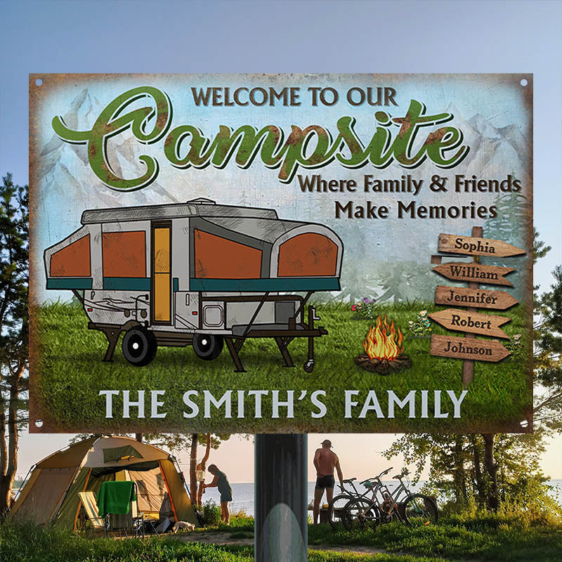 Camping Welcome To Our Campsite Custom Classic Metal Signs-Metal Sign-Thesunnyzone