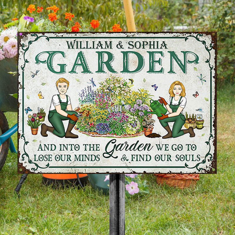 Garden Couples Find Our Souls - Gift For Couples - Personalized Custom Classic Metal Signs-Metal Sign-Thesunnyzone