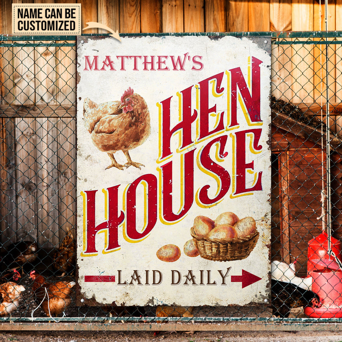 Personalized Chicken Hen House Daily Customized Classic Metal Signs-Metal Sign-Thesunnyzone