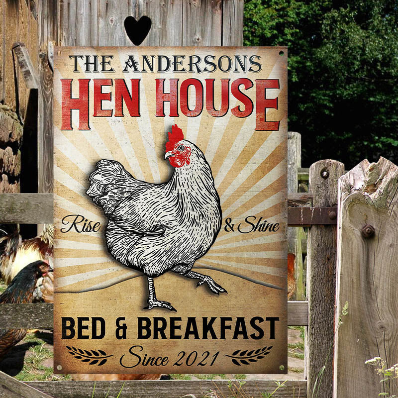 Chicken Hen House Custom Classic Metal Signs, Chicken Decor, Farmhouse Decor-Metal Sign-Thesunnyzone