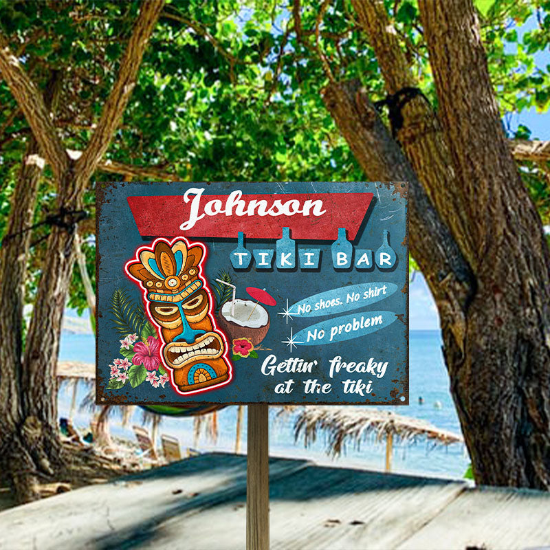 Personalized Tiki Bar No Problem Customized Classic Metal Signs-Metal Sign-Thesunnyzone