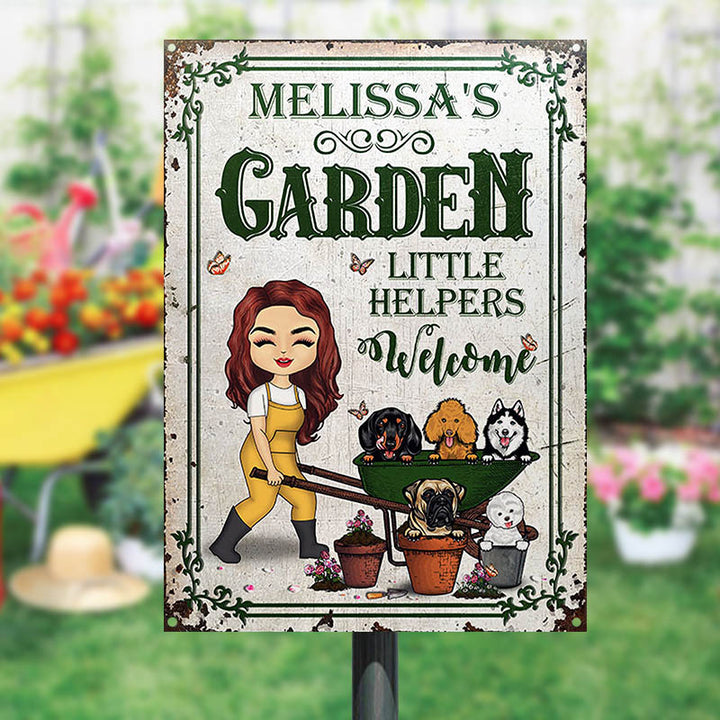 Garden Little Helpers Welcome - Gift For Gardening Lovers - Personalized Custom Classic Metal Signs