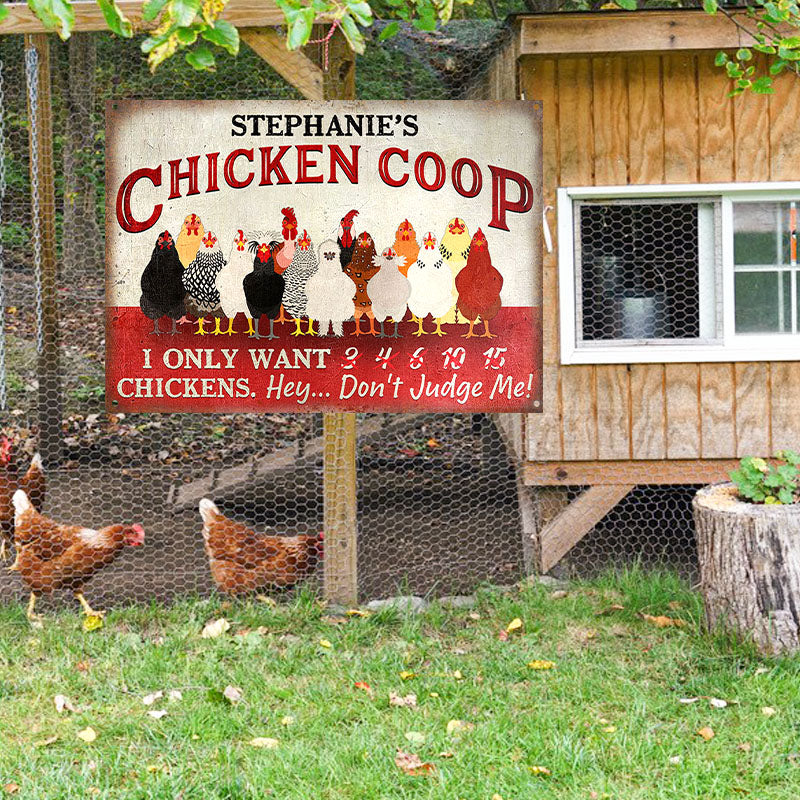 Personalized Chicken Coop I Only Want Chickens Custom Classic Metal Signs-Metal Sign-Thesunnyzone