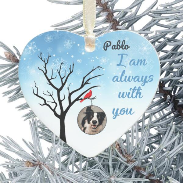 Dog Lover Memorial Gift - Personalized Custom Heart Ceramic Ornament