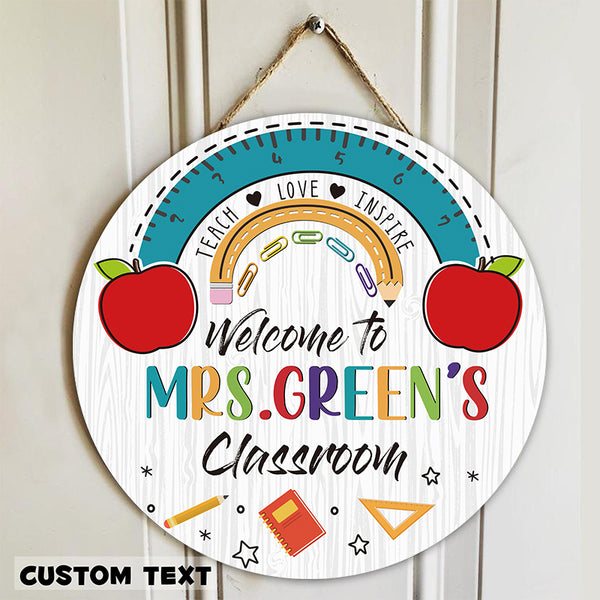 Personalized Teacher Door Sign Teacher Door Hanger Classroom Door Sign Teacher Appreciation Gifts