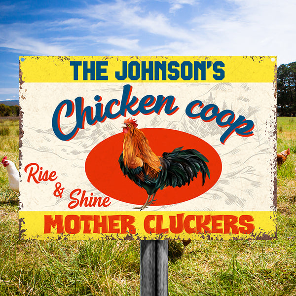 Personalized Chicken Metal Signs - Farm Chicken Coop - Customized Classic Metal Signs Chicken Signs