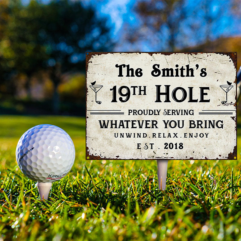 Personalized Golf 19th Hole Customized Classic Metal Signs-Metal Sign-Thesunnyzone