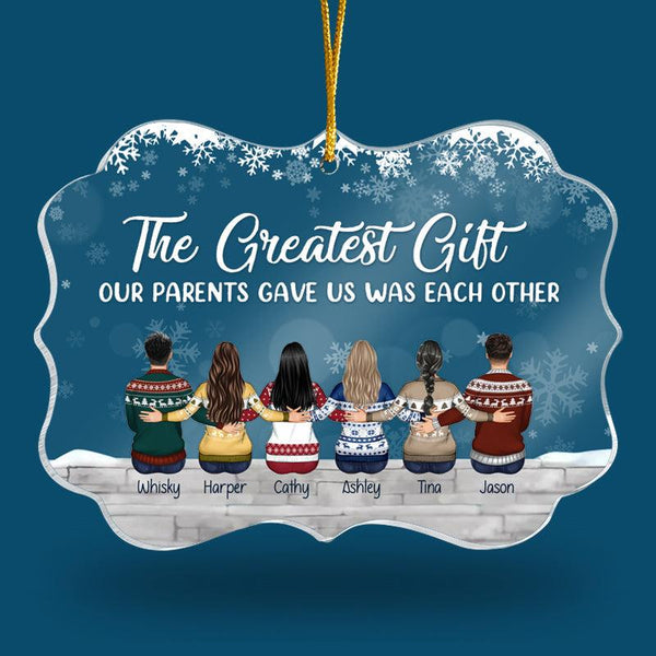 Personalized Custom Acrylic Christmas Ornament Family Where Life Begins Love Never Ends Family Gift