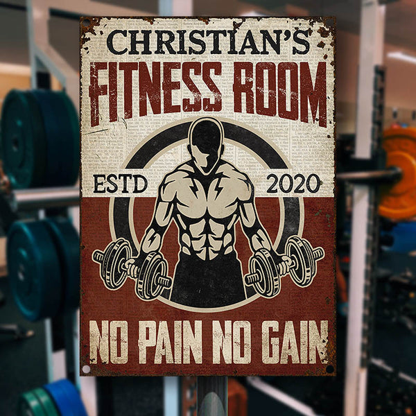 Personalized Gym Fitness Room Customized Classic Metal Signs