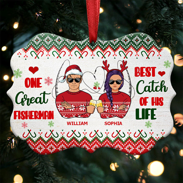 Best Catch - Fishing Couple Gift - Personalized Custom Aluminum Ornament