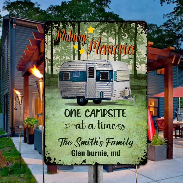 Making Memories - Personalized Customized Metal Sign - Gift For Camping Love Camping Family