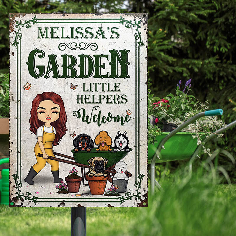 Garden Little Helpers Welcome - Gift For Gardening Lovers - Personalized Custom Classic Metal Signs