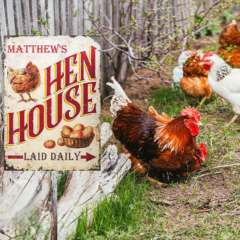 Personalized Chicken Hen House Daily Customized Classic Metal Signs-Metal Sign-Thesunnyzone