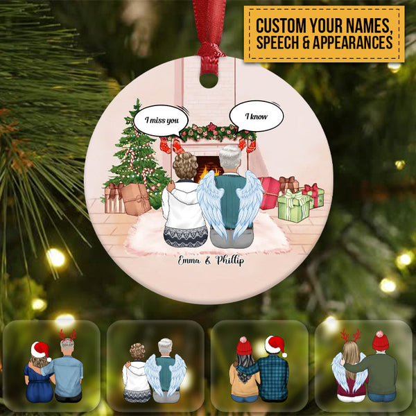 Personalized Ceramic Ornament Memorial Conversation I Miss You Christmas Gift For Couple