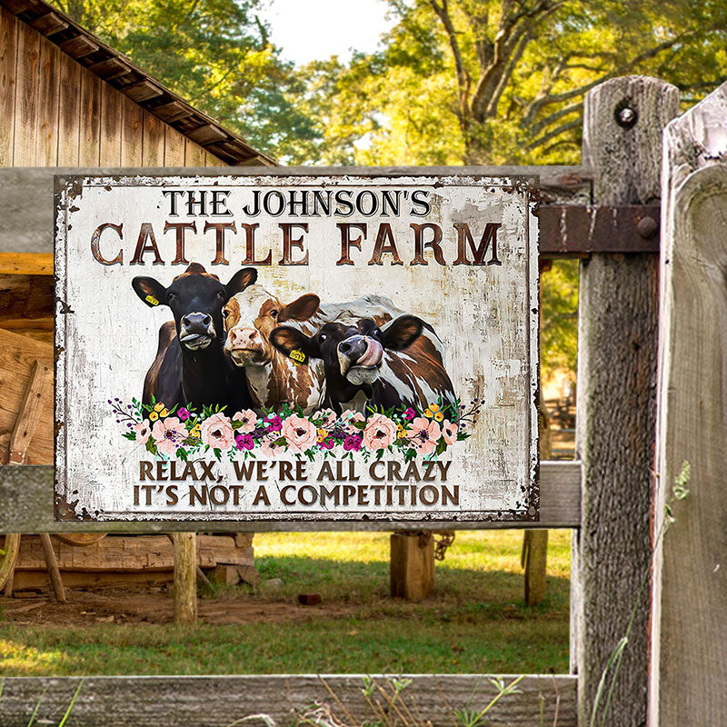 Personalized Cattle Relax Customized Classic Metal Signs-Metal Sign-Thesunnyzone