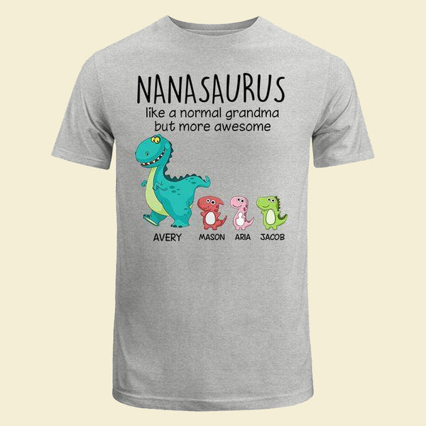 Grandmasaurus And Kids Personalized Shirt