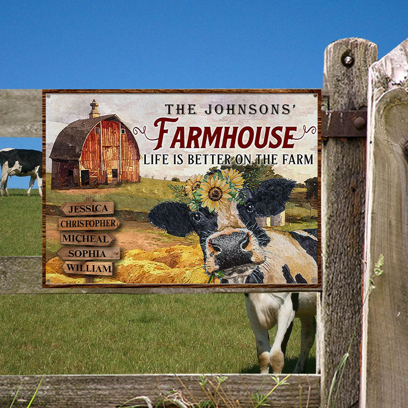 Farm Cattle Metal Signs Farmhouse Life Is Better On The Farm Custom Classic Metal Signs-Metal Sign-Thesunnyzone