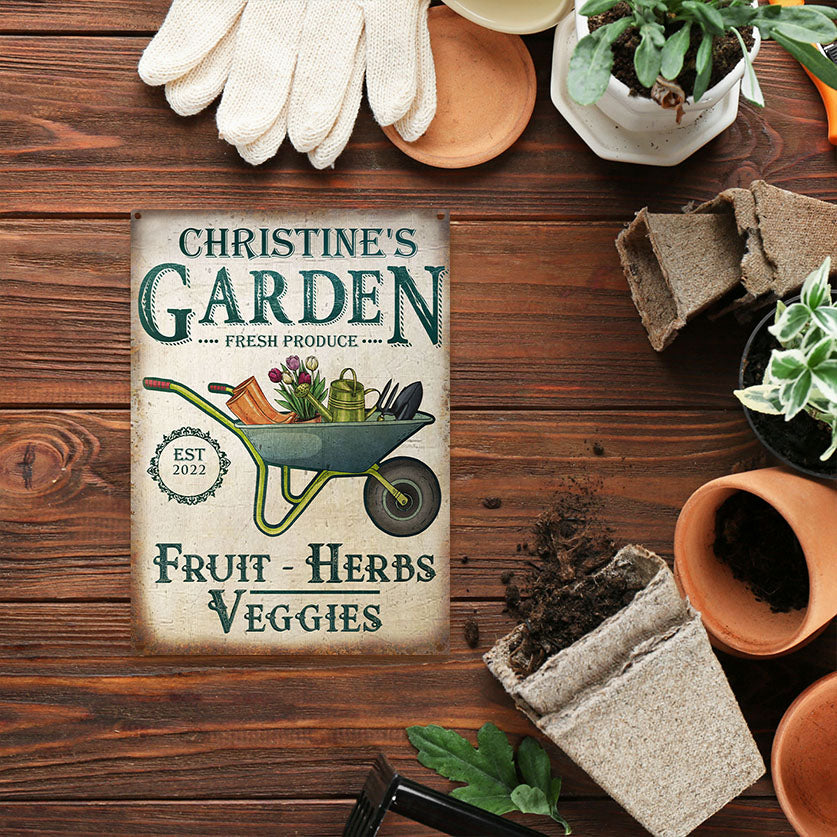 Personalized Garden Herbs and Veggie Customized Classic Metal Signs-Metal Sign-Thesunnyzone