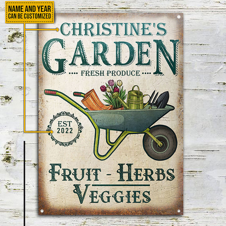 Personalized Garden Herbs and Veggie Customized Classic Metal Signs-Metal Sign-Thesunnyzone