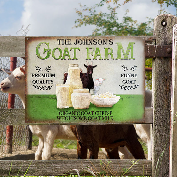 Personalized Goat Farm Wholesome Customized Classic Metal Signs-Metal Sign-Thesunnyzone
