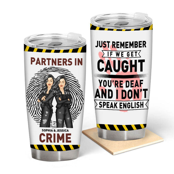Partners In Crime - Best Friend Gift - Gift For Besties Personalized Wine Tumbler