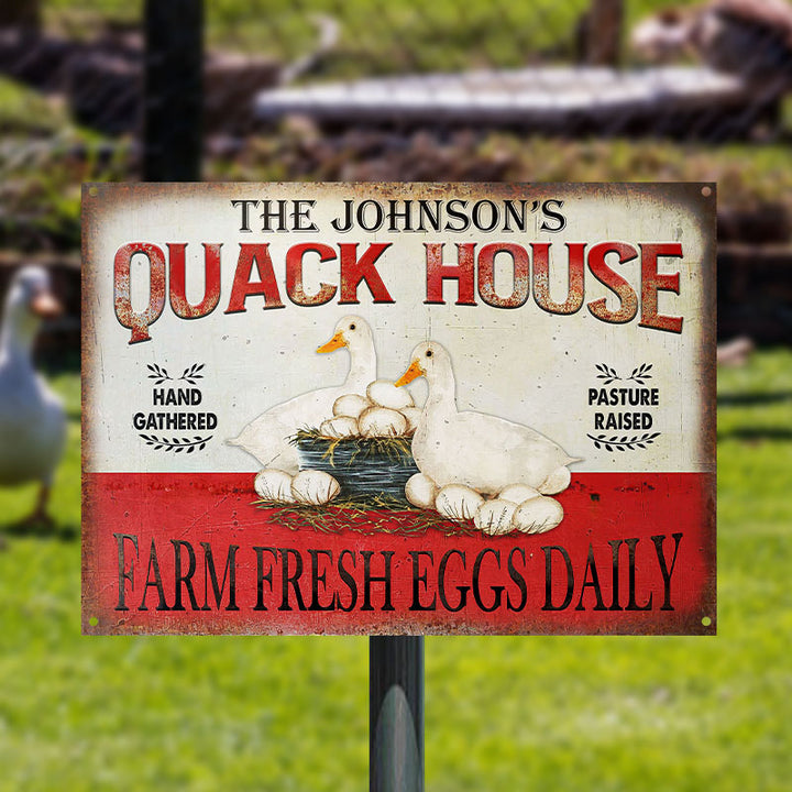 Personalized Duck Quack House Customized Classic Metal Signs