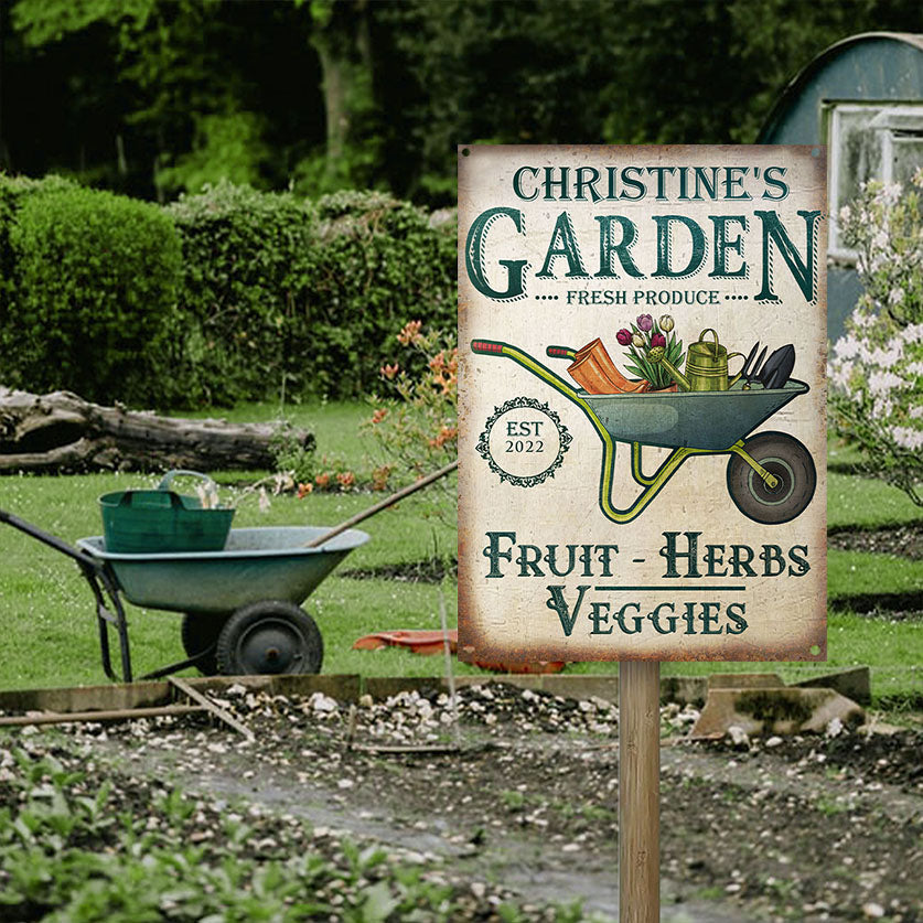 Personalized Garden Herbs and Veggie Customized Classic Metal Signs-Metal Sign-Thesunnyzone