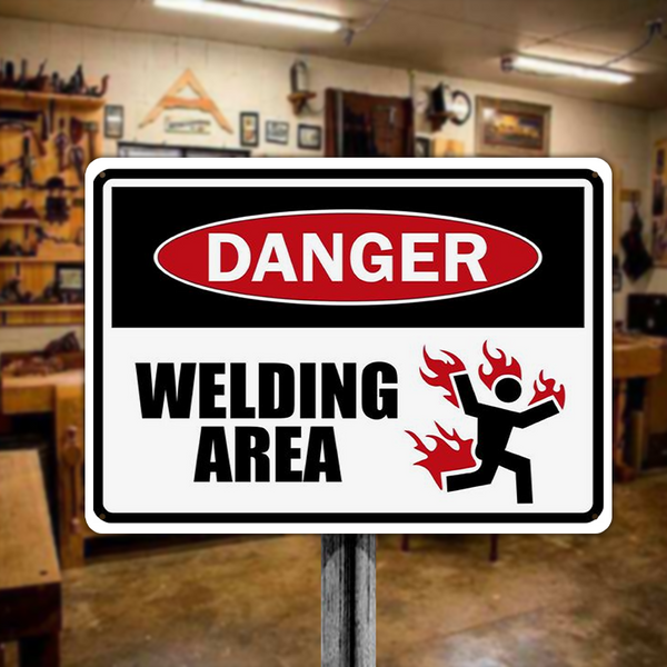 Welding Area Warehouse Warning Metal Sign Outdoor Sign Decoration