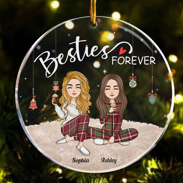 Personalized Circle Acrylic Ornament - Christmas Gift For Sistas, Besties, Best Friends, Soul Sisters