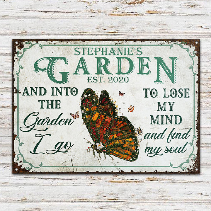 Personalized Garden Floral Art Find My Soul Custom Classic Metal Signs-Metal Sign-Thesunnyzone