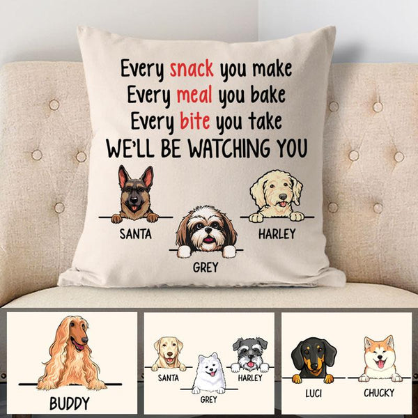 Snack Meal Bite, Personalized Pillows, Custom Gift for Dog Lovers