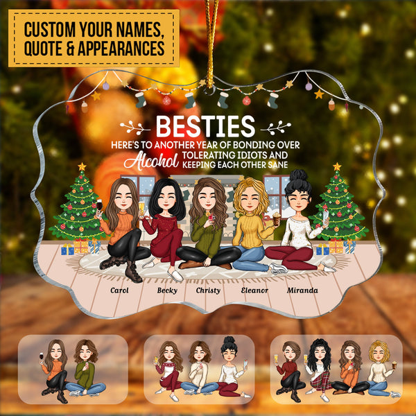 Personalized Acrylic Ornament Christmas Gift For Sister, Besties, Best Friends, Soul Sisters