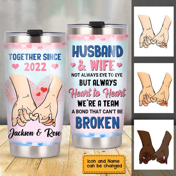 Couple Holding Hand Steel Tumbler - Gift For Husband - Gift For Wife - Personalized Custom Tumbler