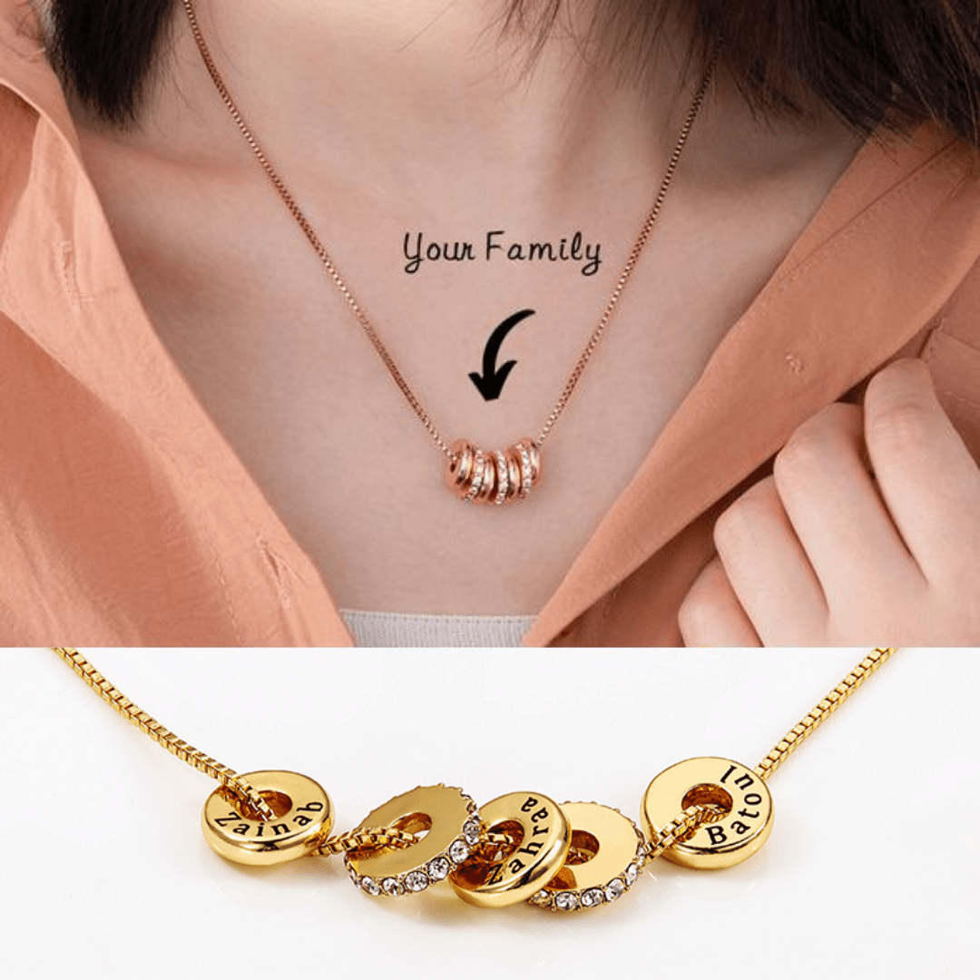 Christmas Gift Melody Necklace with Custom Engraved Name Beads Mom Necklace MelodyNecklace