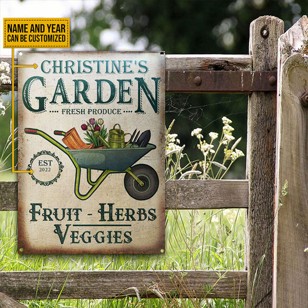 Personalized Garden Herbs and Veggie Customized Classic Metal Signs-Metal Sign-Thesunnyzone
