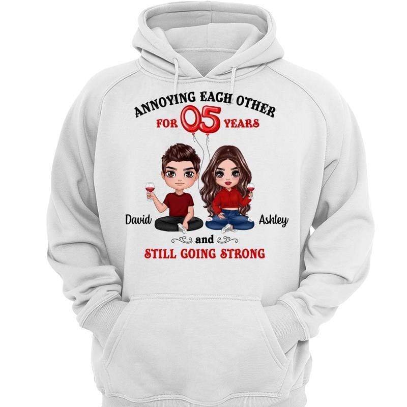 Doll Couple Anniversary Balloon Personalized Hoodie Sweatshirt