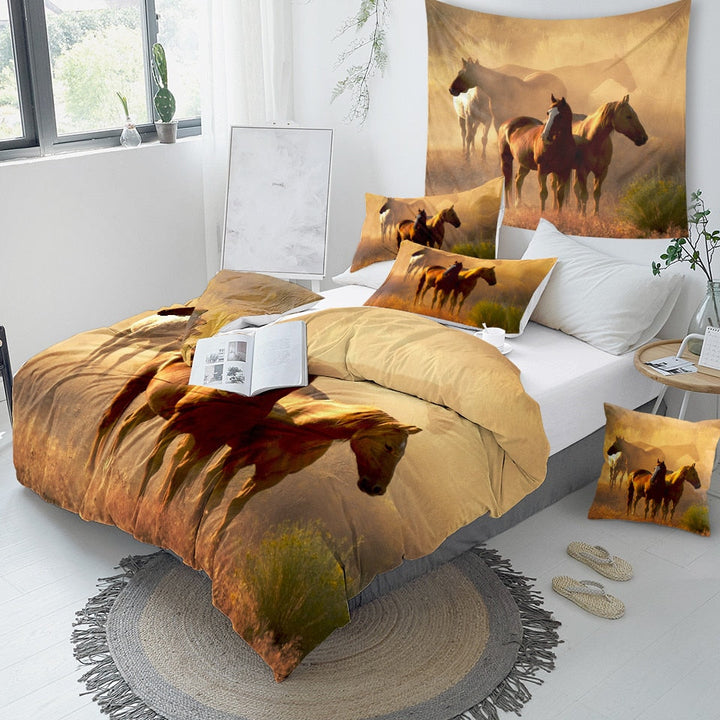 Realistic Horses Bedding Set - Thesunnyzone