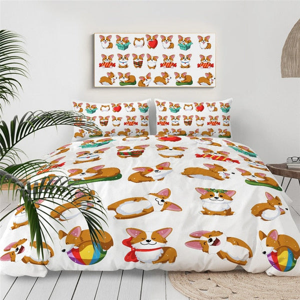 Cute Corgi Bedding Set - Thesunnyzone