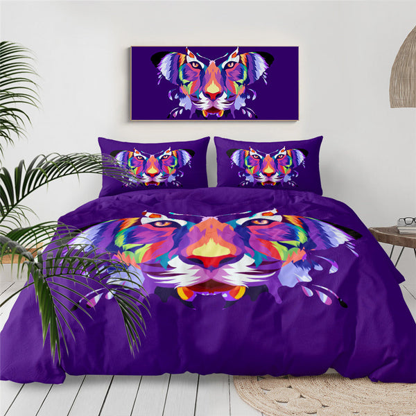 Butterfly and Tiger Face Bedding Set - Thesunnyzone