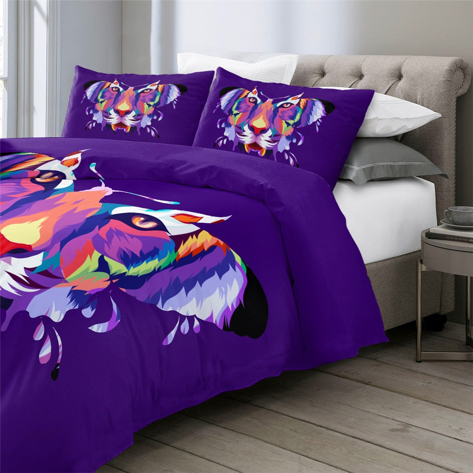 Butterfly and Tiger Face Bedding Set - Thesunnyzone