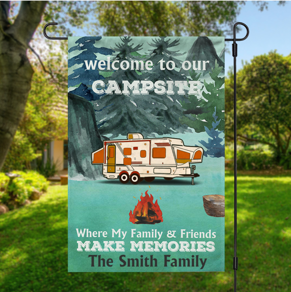 Personalized Camping And Into The Forest Customized Flag-Thesunnyzone